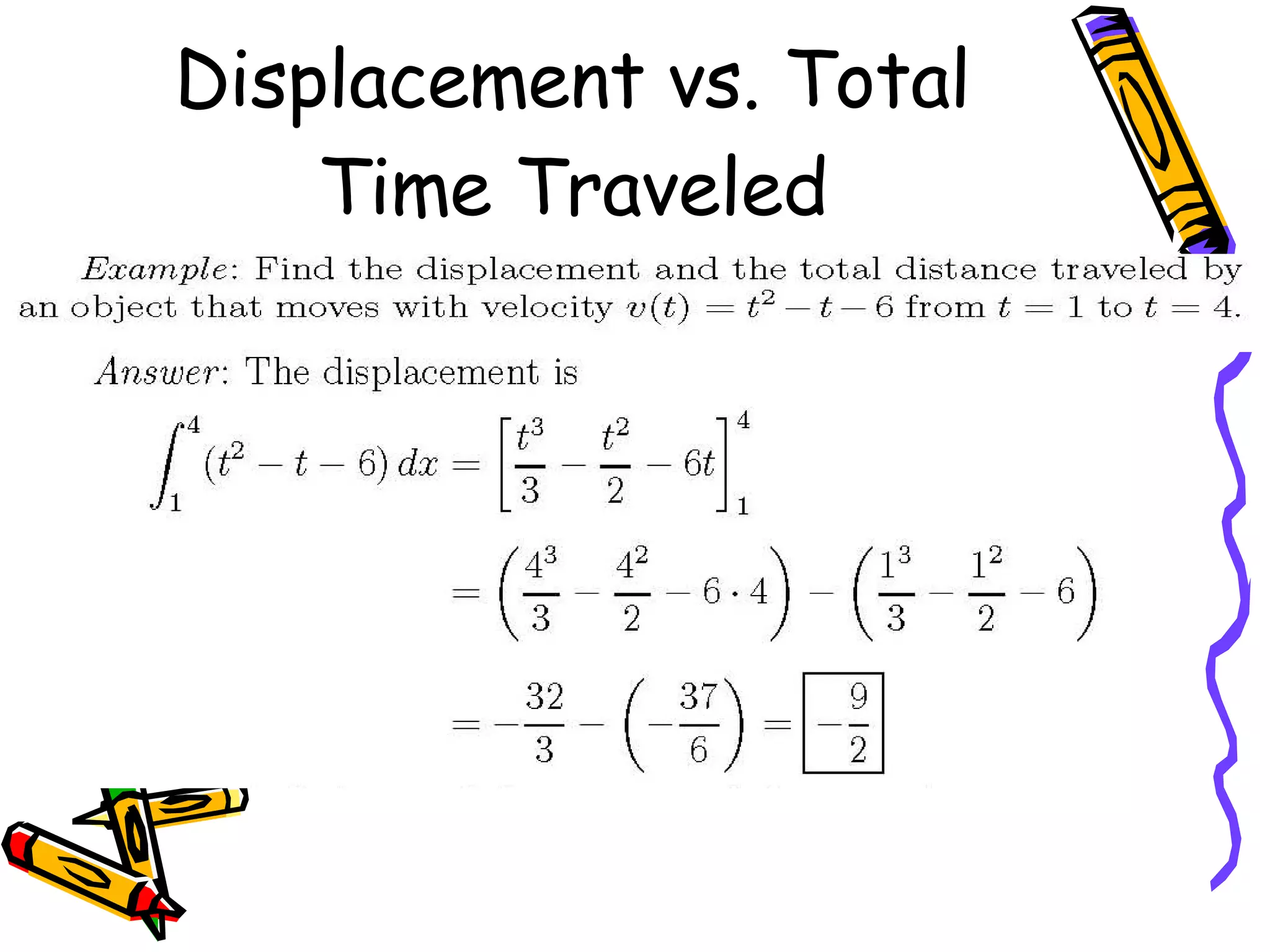 Displacement vs. Total Time Traveled