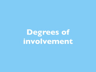 Degrees of involvement

    Degrees of
   involvement
 