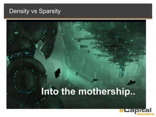 Into the mothership..
Density vs Sparsity
 