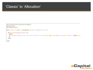 ‘Classic’ to ‘Allocation’
 
