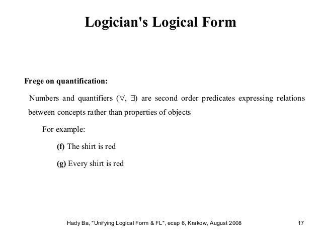 unifying logical form and the linguistic level of lf logical form