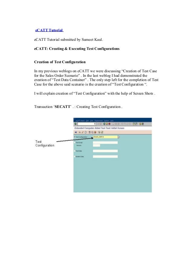 sap ecatt tutorial