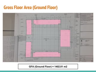 Gross Floor Area (Ground Floor)
GFA (Ground Floor) = 1402.01 m2
 
