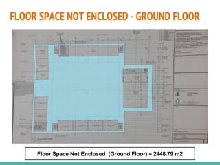 FLOOR SPACE NOT ENCLOSED - GROUND FLOOR
Floor Space Not Enclosed (Ground Floor) = 2448.79 m2
 