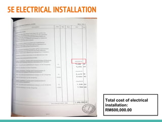 5E ELECTRICAL INSTALLATION
Total cost of electrical
installation:
RM600,000.00
 