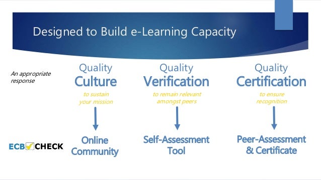 ECBCheck: strengthening e-learning capacity globally