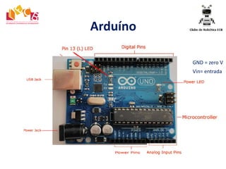 Arduíno
Vin= entrada
GND = zero V
 