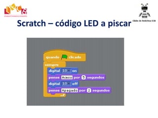 Scratch – código LED a piscar
 