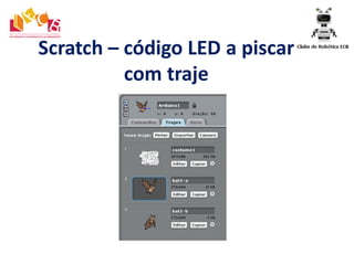 Scratch – código LED a piscar
com traje
 
