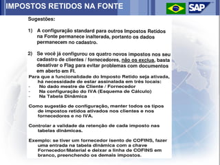 IMPOSTOS RETIDOS NA FONTE
 