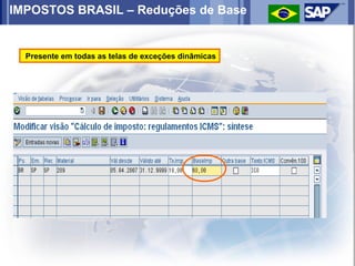 IMPOSTOS BRASIL – Reduções de Base


  Presente em todas as telas de exceções dinâmicas
 