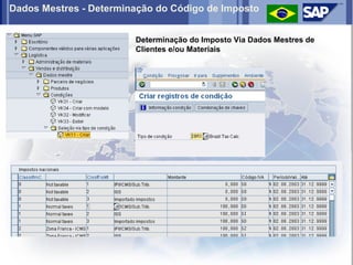 Dados Mestres - Determinação do Código de Imposto


                        Determinação do Imposto Via Dados Mestres de
                        Clientes e/ou Materiais
 