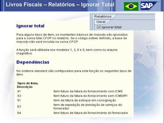 Livros Fiscais – Relatórios – Ignorar Total
 