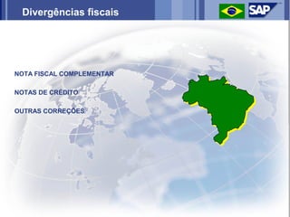 Divergências fiscais




NOTA FISCAL COMPLEMENTAR

NOTAS DE CRÉDITO

OUTRAS CORREÇÕES
 