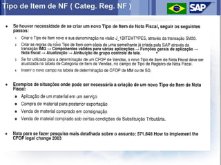 Tipo de Item de NF ( Categ. Reg. NF )
 