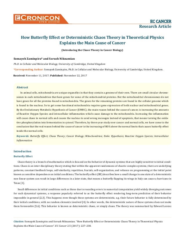 How Butterfly Effect Or Deterministic Chaos Theory In