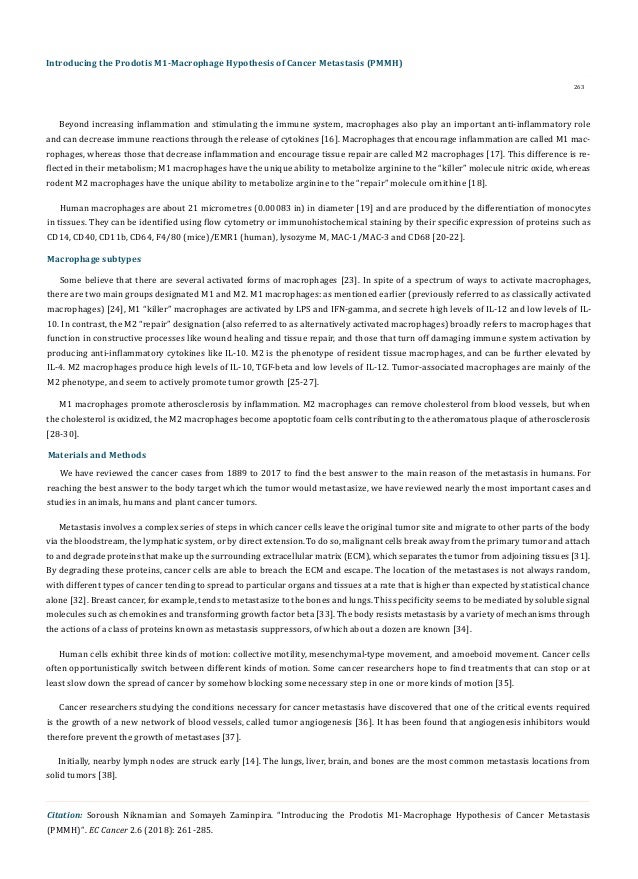 Introducing The Prodotis M1 Macrophage Hypothesis Of Cancer Metastas Introducing The Prodotis M1 Macrophage Hypothesis Of Cancer Metastas