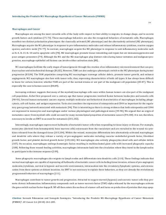 Introducing The Prodotis M1 Macrophage Hypothesis Of Cancer Metastas Introducing The Prodotis M1 Macrophage Hypothesis Of Cancer Metastas