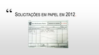 “ SOLICITAÇÕES EM PAPEL EM 2012.
 