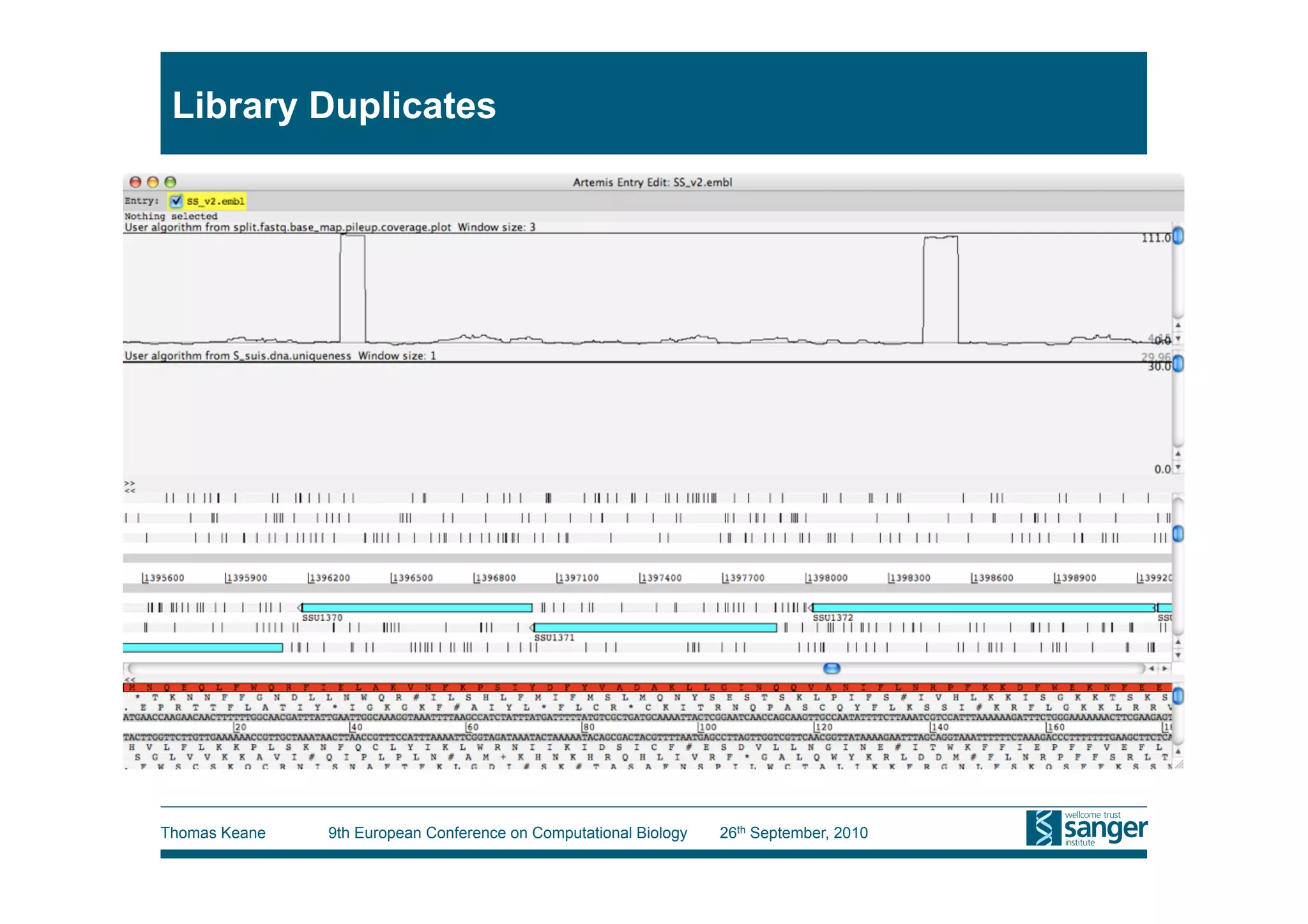Library Duplicates




Thomas Keane   9th European Conference on Computational Biology   26th September, 2010
 