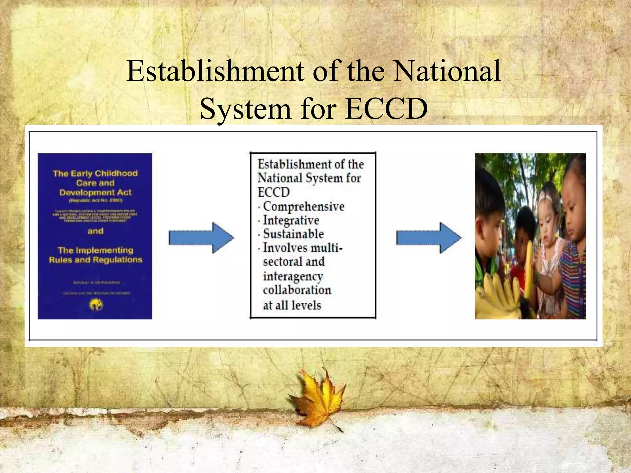 Establishment of the National
System for ECCD
 