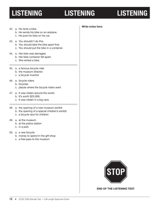 Ecce 2009 sample_test | PDF