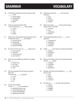 Ecce 2009 sample_test | PDF
