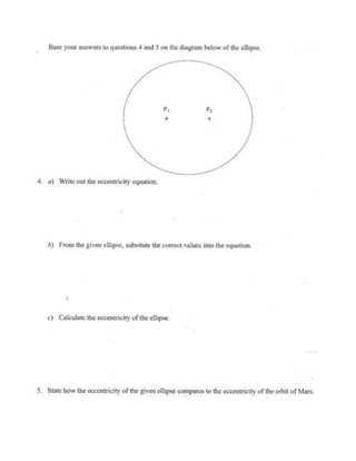 Eccentricity Practice Problems HW