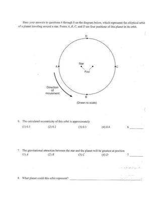 Eccentricity Practice Problems HW