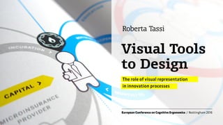 The role of visual representation
in innovation processes
Visual Tools  
to Design
Roberta Tassi
European Conference on Cognitive Ergonomics / Nottingham 2016
 