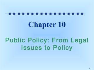 Chapter 10
Public Policy: From Legal
Issues to Policy

1

 