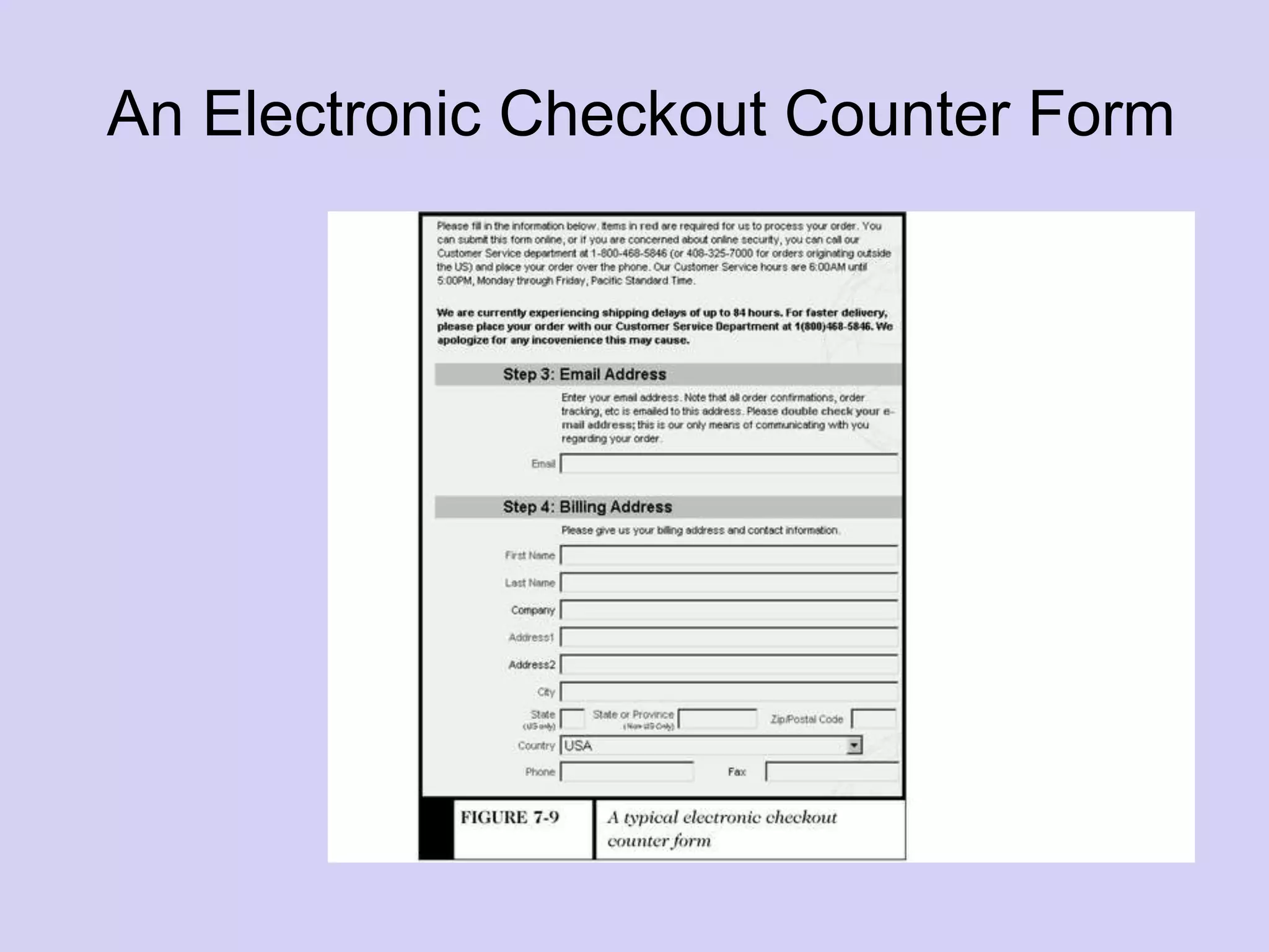 An Electronic Checkout Counter Form
 
