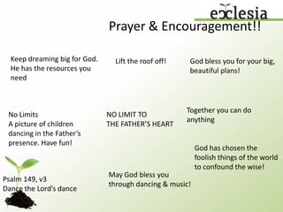 HOW DOES VISION GROW & DEVELOP?1.  Prayer - it’s the whole surrounding climate53