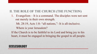 Comprehensive Study on Ecclesiology: Nature, Role, Government, and ...