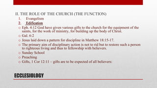 Comprehensive Study on Ecclesiology: Nature, Role, Government, and ...