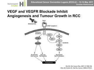 VEGF and VEGFR Blockade Inhibit Angiogenesis and Tumour Growth in RCCRini BI. Clin Cancer Res. 2007;13:1098-106.Ellis LM, Hicklin DJ. Nat Rev Cancer. 2008;8:579-91.
