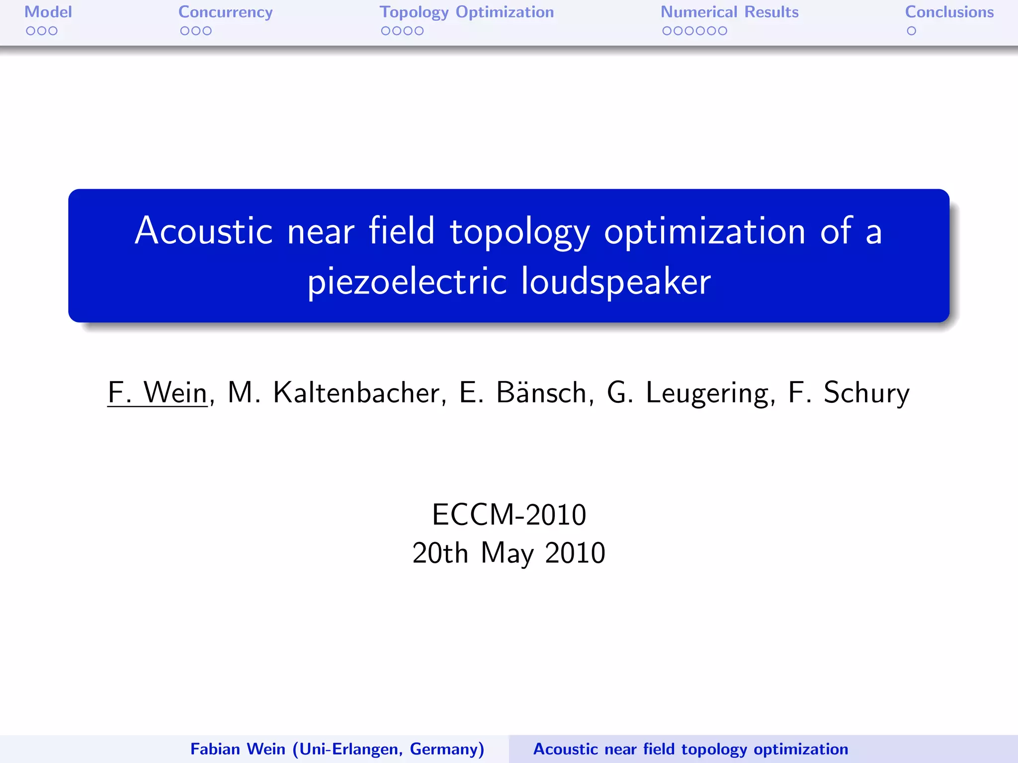 Acoustic near field topology optimization of a piezoelectric
