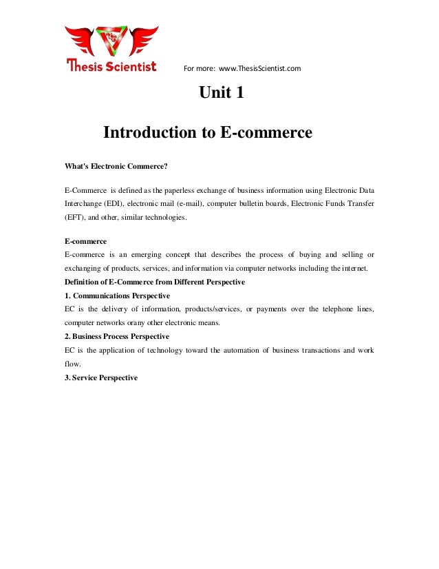ecommerce thesis topics