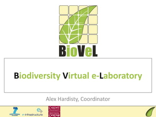 Biodiversity Virtual e-Laboratory

        Alex Hardisty, Coordinator
 