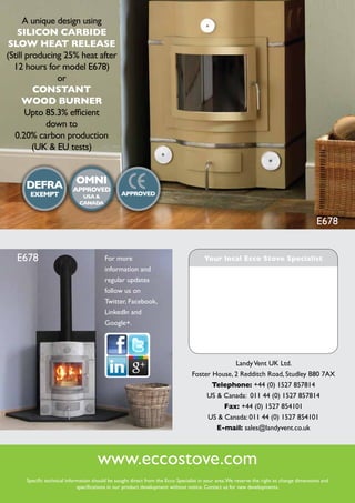 The E580 wood burning stove - Easy to Use | PDF