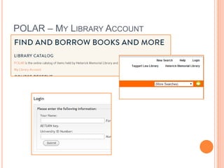 POLAR – MY LIBRARY ACCOUNT
 