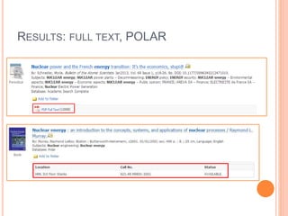RESULTS: FULL TEXT, POLAR
 