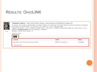 RESULTS: OHIOLINK
 