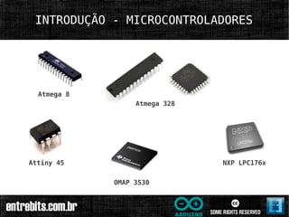 INTRODUÇÃO - MICROCONTROLADORES




  Atmega 8
                  Atmega 328




Attiny 45                      NXP LPC176x


             OMAP 3530
 