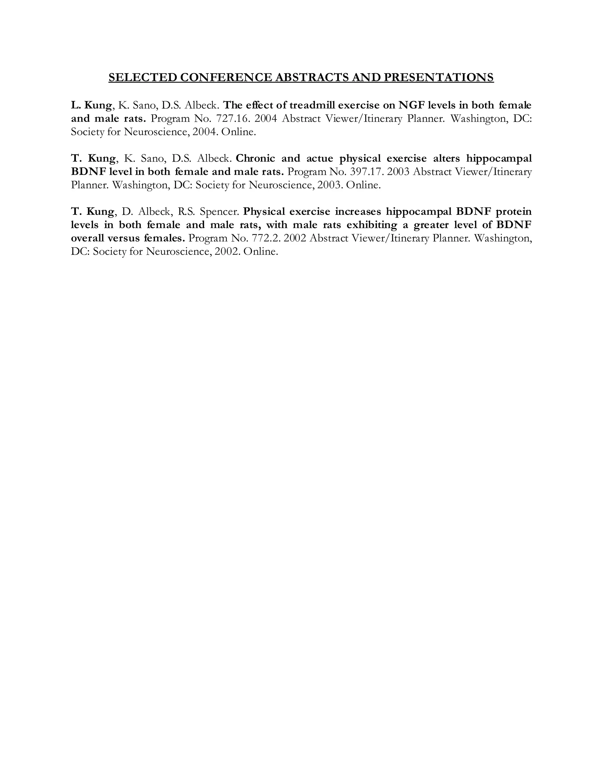 SELECTED CONFERENCE ABSTRACTS AND PRESENTATIONS UCD | DOCX