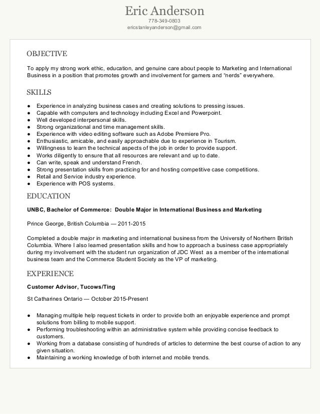 ericanderson resume work ethic examples for resume