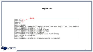 Arquivo TXT
PIPER
22
 