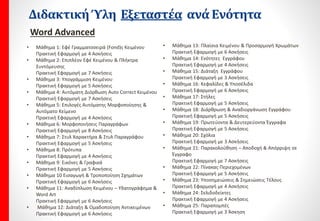 ΧρονοδιάγραμμαΟλοκλήρωσης 4ενοτήτωνAdvanced
Ταχύρυθμη : 80 ώρες Ακαδημαϊκή: 120 ώρες
1 μήνα με 20ωρο εβδομαδιαίο 4ωρο, καθημερινό 2 μήνες με 20ωρο εβδομαδιαίο
1 ½ μήνα με 12ωρο εβδομαδιαίο 3 φ Χ 4ωρο 3 μήνες με 12ωρο εβδομαδιαίο
2 ½ μήνα με 8ωρο εβδομαδιαίο 2 φ Χ 4ωρο 5 μήνες με 8ωρο εβδομαδιαίο
3μήνες με 6ωρο εβδομαδιαίο 3 φ Χ 2ωρο 6 μήνες με 6ωρο εβδομαδιαίο
1. Μs Word Advanced 2013/2010 2. Ms Excel Advance 2013/2010
3. Ms Access Advanced 2013/2010 4. Ms Powerpoint Advance2 013/2010
*** Δίδακτρα, ενημερώσου για τις τρέχουσες προνομιακές τιμές και παροχές των πακέτων μας,
προσωπικά σε ένα από τα Εκπαιδευτικά & Εξεταστικά μας Κέντρα, καθημερινά 10πμ ως 8μμ!
Δίδακτρα:……€ Παράβολα εξετάσεων:……€ Σύνολο Πακέτου:……€ Δόσεις: Κατόπιν συνεννόησης.
1ον Επέλεξε, συχνότητα παρακολούθησης:  2 φορές,  3 φορές,  5 φορές
2ον Επέλεξε, ποιες; ημέρες σε εξυπηρετούν για την παρακολούθηση των μαθημάτων σου!
 Δευτέρα  Τρίτη  Τετάρτη  Πέμπτη  Παρασκευή
3ον Επέλεξε ποια / ποιες; Εκπαιδευτικές ζώνες παρακολούθησης σε εξυπηρετούν!
2ωρο:  10-12,  12-2,  3-5,  5-7,  7-9 4ωρο:  10-2,  3-7,  5-9
*Ακαδημαϊκή Παρακολούθηση: Δεν απαιτεί μελέτη στο σπίτι. Είναι ο χρόνος που απαιτείτε για την παράδοση της
 