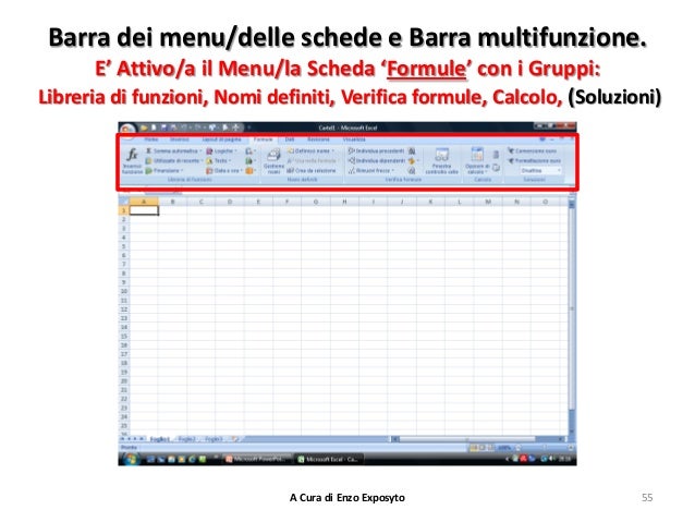 La Scheda Home è Composta Da Cinque Gruppi Di Comandi: EXCEL - TUTTI i MENU e i GRUPPI di COMANDI