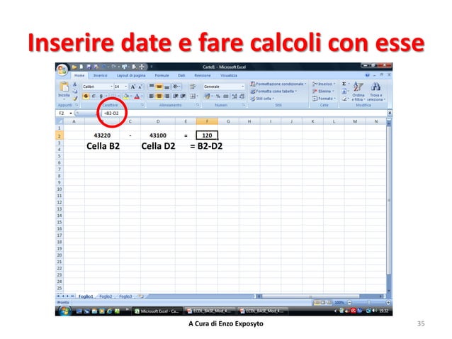 Excel Riesce A Compiere Calcoli Con Le Date Eipass EXCEL - INSERIRE NUMERI, DATE, TESTO nelle CELLE | PPT